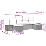vidaXL 6-delni vrtni kavč set z blazinami črnega poli ratana | Shoptok.si