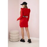 Kesi Women's dress with frills and belt red | shoptok.hr