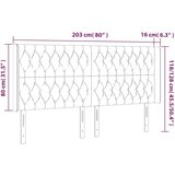  Uzglavlje s ušima plavi 203x16x118/128 cm od tkanine | shoptok.hr