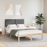 vidaXL Posteljni okvir z oblazinjenim vzglavjem z vzglavjem Temno siva | Shoptok.si