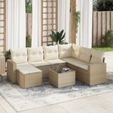 vidaXL 8-dijelni set vrtnih sofa od poliratana s jastucima bež | shoptok.hr