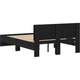  Krevetna konstrukcija s uzglavljem Crni hrast 193 x 125 x 70 cm | Eponuda.com