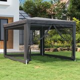 Šator za zabave s 4 mrežasta bočna zida antracit 3 x 4 m HDPE | shoptok.hr