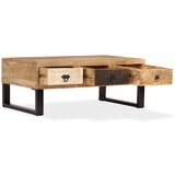 Maison Chic Klubska mizica - kavna mizica - Nizka mizica s 3 predali trden mangov les 90x50x35 cm, (21753192) | Shoptok.si