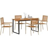  Vrtni set za objed 5 pcs Bež Čvrsto drvo akacije | shoptok.hr