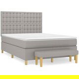Maison Chic Box spring posteljni - Vzmetna postelja z vzmetnico svetlo siv 140x190 cm blago SL20253, (21893091) | Shoptok.si