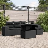 vidaXL 6-dijelni set vrtnih sofa s jastucima crni od poliratana | shoptok.hr