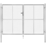  Vrtna vrata od pocinčanog čelika 300x175 cm srebrne boje | shoptok.hr