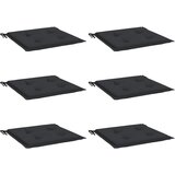  Jastuci za vrtne stolice 6 kom crni 50x50x4 cm tkanina Oxford | shoptok.hr