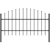 vidaXL vrtna ograda s ukrasnim kopljima (0,75 - 1) x 1,7 m čelična crna | shoptok.hr
