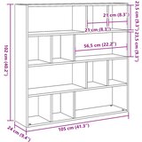 Ormarić za knjige/Sobna pregrada staro drvo 105x24x102 cm | shoptok.hr