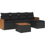 Maison Chic Seti vrtnega pohištva - Vrtna garnitura - Vrtni pohištvo set 6-delna z blazinami črna poli ratan, (21805040) | Shoptok.si