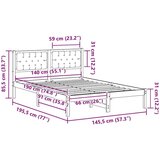  Okvir za krevet Sivo-smeđa 140 x 190 cm tkanina | shoptok.hr