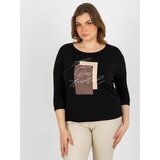 Fashion Hunters Black blouse for everyday wear with expression Cene