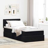  Otomanski okvir kreveta s madraca crni 90x200cm baršunasti | shoptok.hr