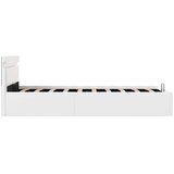  Hidraulični okvir za krevet umjetna koža LED bijeli 100x200 cm | Eponuda.com