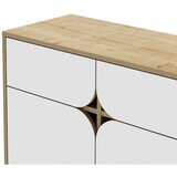 Marckeric Bijela/u prirodnoj boji niska komoda u dekoru hrasta 185x79 cm Nola – | shoptok.hr