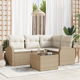 vidaXL 5-delni vrtni kavč set z blazinami rjavega poli ratana | Shoptok.si