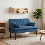  Ljubavni kauč s gumbima Plava 111 x 68 x 80 cm Tkanina | Eponuda.com