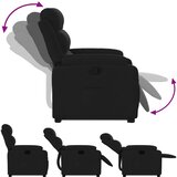  Naslonjač na podizanje od tkanine crni | shoptok.hr