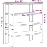 vidaXL Regal za čevlje črn 61x32x70 cm inženirski les | Shoptok.si