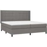  Box spring postelja z vzmetnico LED temno siva 200x200 cm blago, (20761010) | Shoptok.si
