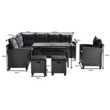 Ambia Garden jedilna lounge garnitura tkanina jeklo | Shoptok.si