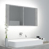 Furnova LED kopalniška omarica z ogledalom betonsko siva 90x12x45 akril, (21947340) Cene