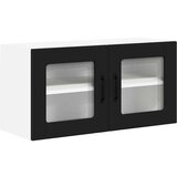 vidaXL Stenska kuhinjska omarica Črna 80 x 31 x 40 cm Konstruiran les | Shoptok.si