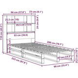 vidaXL Krevet s regalom za knjige bez madraca bijeli 90x200 cm od drva | shoptok.hr