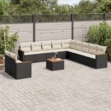  12-dijelni set vrtnih sofa od poliratana s jastucima crni | shoptok.hr