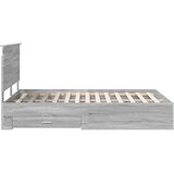  Krevetna konstrukcija s ladicama Siva Sonoma 140 x 190 cm | shoptok.hr