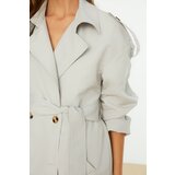 Trendyol Beige Belted Windbreaker Detailed Water Repellent Long Trench Coat | ePonuda.com