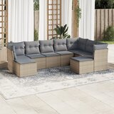 Maison Chic Seti vrtnega pohištva - Vrtna garnitura 9-delna z blazinami bež poli ratan, (21795827) | Shoptok.si