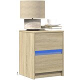 vidaXL Noćni ormarić s LED svjetlima boja hrasta sonome | shoptok.hr