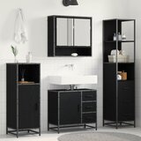 vidaXL set namještaja za kupaonicu 3 pcs crni hrast konstruirano drvo Cijene