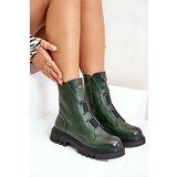 Boto Warm Women’s Worker Boots with Zipper Eco Leather Green Mailyra | shoptok.hr