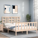 Maison Chic Posteljni okvir - Dvoposteljna postelja - Zakonska postelja brez vzmetnice 140x190 cm trdna borovina-J10723, (21774949) | Shoptok.si