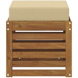  Vanjska stolica klupa s jastukom Prirodna 43 x 43 x 37 cm - Prirodno i bež 40 cm Zatvoren prostor za noge | shoptok.hr