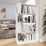 vidaXL Ormarić za knjige / pregrada bijeli 80x25x132 cm od borovine | shoptok.hr