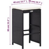  7-dijelni vrtni barski set od poliratana s jastucima crni | shoptok.hr