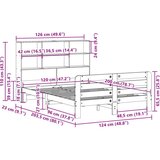 vidaXL Posteljni okvir brez vzmetnice voščeno rjav 120x200 cm borovina | Shoptok.si