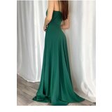 Dewberry 74886 Rope Strap Slit Evening & Graduation Dress-GREEN | Shoptok.si