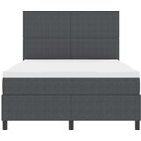  LED Box Spring Krevet Tamno siva i bijela 140 x 200 cm | shoptok.hr