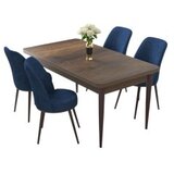 Hanah home nil - baroque, navy blue baroquenavy blue dining table & chairs set (5 pieces) | Eponuda.com