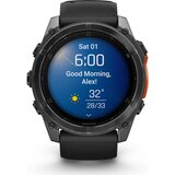 Garmin Fenix 8 – 51 mm, AMOLED, Skrilasto siv model s črnim silikonskim paščkom, (21365643) | Shoptok.si