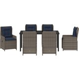  Vrtni set za objed s jastukom 7 pcs Siva Poli ratan | shoptok.hr