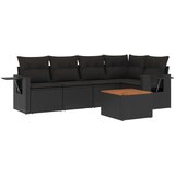 vidaXL 6-dijelni set vrtnih sofa s jastucima crni od poliratana | shoptok.hr