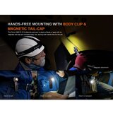 Fenix HM61RV30 - LED prigušiva punjiva čelna lampa LED/USB 4000 mAh IP68 1800 lm 400 h crna | Eponuda.com