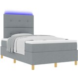 vidaXL Krevet s podnicom s madracem & LED svjetlom svjetlosiva 120x190 cm tkanina | shoptok.hr